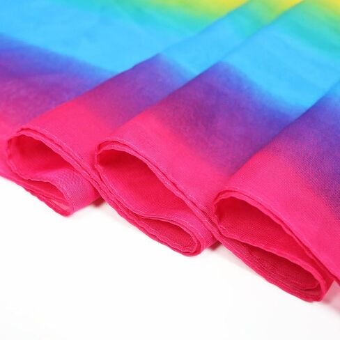 Womens Gradient Rainbow Color Scarf Large Size Imitation Silk Scarf Travel Beach Towel Chiffon Scarf in Saudi Arabia