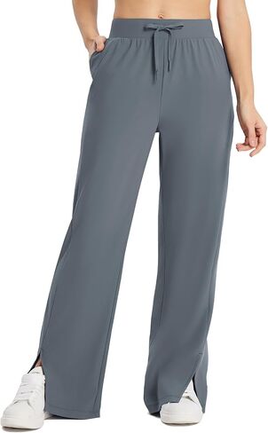 BALEAF Women's Wide Leg Pants Yoga Casual Loose Sweatpants Drawstring High Waist Lounge Dress Work Pants with Pockets 29" in Saudi Arabia