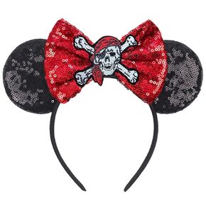 RAZKO Sparkle Birthday Girl Minnie Ears Headband, Glitter Mouse Ears Headband with Bow for Birthday Party, Princess Decoration Cosplay Costume for Girls Women (Birthday Girl-B)