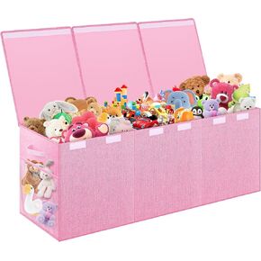 Extra Large Toy Box, Collapsible Sturdy Kids Toy Chest for Boys, Girls, Kids, 41"x14"x16"Toy Storage Organizer Toddler Storage Bins with Lids, Toy Box basket for Living Room, Bedroom, Nursery, Gray