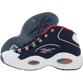 Reebok Question Mid Unisex Shoes Size 9.5, Color: White/White/Vector Red