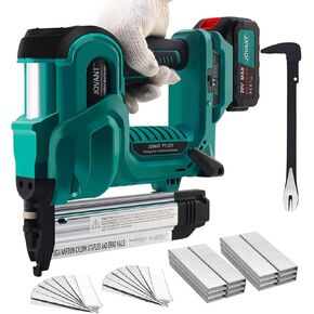 Brad Nailer, Electric Nail Gun with 2240pcs 18 GA Nails/Staples & Nail Puller, 2 in 1 Nail Gun Battery Powered with 20V 1 * 4.0A Battery for Home Improvement & Woodworking