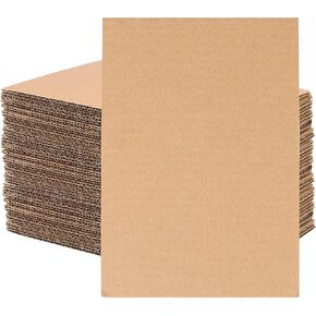 JAPCHET 100 Pack 5 x 7 Inch Brown Corrugated Cardboard Sheets, 1/8" Thick Flat Corrugated Cardboard Filler Insert Sheet Pads Squares Bulk, for Packing, Mailing, DIY Art Supplies