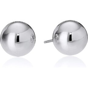 Amazon Essentials Sterling Silver Polished Ball Stud Earrings (8mm)
