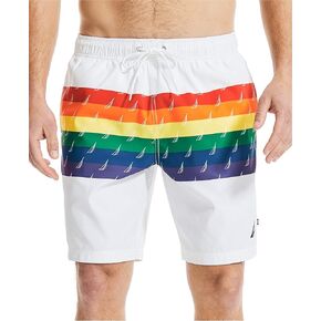 Nautica Men's Standard Sustainably Crafted Pride Swim Short, Navy, Large