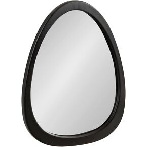 Kate and Laurel McKinder Asymmetrical Wood Wall Mirror, 24 x 28, Walnut Brown, Decorative Irregular Geometric Mirror with Robust Wooden Frame and Distinct Finish