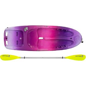 Perception Kayaks Hi Five | Sit on Top Kids Kayak for Kids up to 120 Lbs.| Youth Kayak with Paddle | 6' 6"