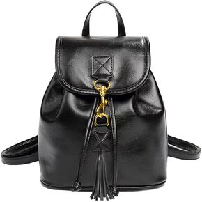 صنويل فاشن شنطة ظهر صغيرة للنساء ناعمة وخفيفة الوزن من الجلد النباتي بشراشيب برباط in Kuwait