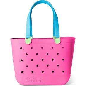 Simple Modern Beach Bag Rubber Tote | Waterproof Extra-Large Tote Bag with Zipper Pocket for Beach, Pool Boat, Groceries, Sports | Getaway Bag Collection | Malibu