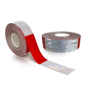 DOT-C2 Reflective Tape 2 Inch x 100 Feet Reflective Safety Tape Waterproof Red and White Adhesive conspicuity tape ，Warning Safety Reflective Tape for Vehicles Trailers ，Boats Signs, Outdoor