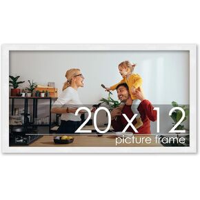 Poster Palooza 10x18 Frame White Solid Pine Wood Picture Frame | UV Acrylic, Foam Board Backing & Hanging Hardware
