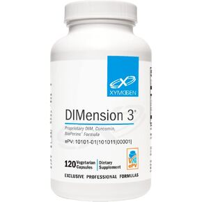 XYMOGEN Dimension 3 - Diindolylmethane DIM Supplement with Curcumin + BioPerine - Supports Healthy Estrogen Detox, Hormonal Balance for Women and Men - Menopause Relief + PMS Support (240 Capsules)
