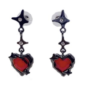"Dive into Darkness with our Goth Punk Red Love Drop Dangle Earrings – Unleash Your Passion in Style“- Gothic Jewelry Y2K Accessories Cool Rock Vintage Emo Outfit