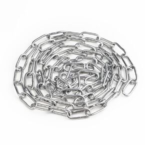 304 Stainless Steel Chain Link -5/32" 13.12ft Metal Chain Heavy Duty Safety Chain for Swing, Trailer，Anti-Theft, Pet Dog, Home Outdoor Camping, Pendant Light Hanging， Mirror Hanging