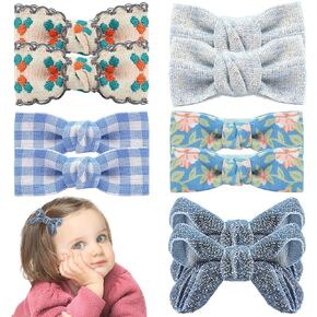 Baby Hair Clips,10Pcs 2" Fully Lined Hair Bow Clips for Babies, Hair Bows Cotton Hair Accessories for Baby,Toddlers, and Little Girls (Pink)