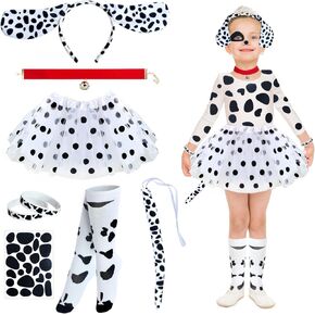Kids Animal Costume Accessories Headband Tail Ears Bow Tie Tail Tutu for Halloween Cosplay Party Christmas