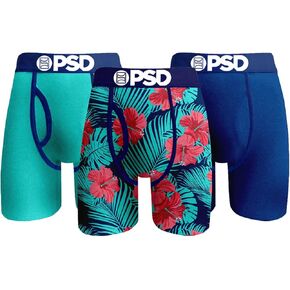 PSD Men's Solids Blk Modal 3-Pack Boxer Briefs, Black, L