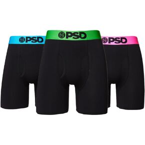 PSD Men's Solids Blk Modal 3-Pack Boxer Briefs, Black, L in Kuwait