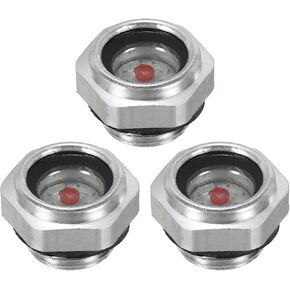 PATIKIL Air Compressor Oil Sight Glass, 3 Pack M20x1.5 Male Thread Aluminum Alloy Oil Liquid Level Gauge Air Compressor Parts with O-ring