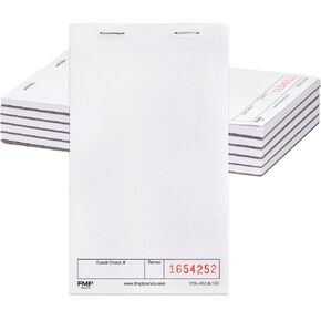 FMP Brands 5 Pack Guest Checks Pads, Server Notepad for Waitress, Memo Scratch Pad Server Waitress Waiter Book, Order Pads for Servers, Numbered Paper Notepads for Restaurant, Bar, Cafe, Diners