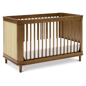 NAMESAKE Marin with Cane 3-in-1 Convertible Crib in Honey and Honey Cane, Greenguard Gold Certified