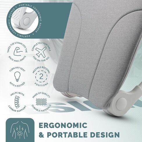 READY ROCKER Deluxe Cloud | Adjustable Ergonomic Portable Rocker | Back Pain Relief & Relaxation | White Rocker & Deluxe Cover | Back & Lumbar Support for Chair | Lightweight & Portable | 3.0 Model in Saudi Arabia
