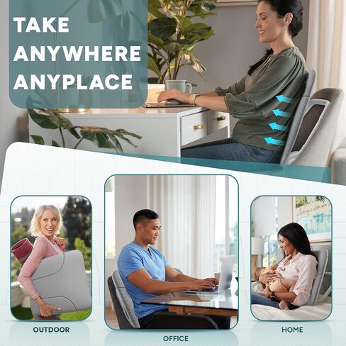 READY ROCKER Deluxe Cloud | Adjustable Ergonomic Portable Rocker | Back Pain Relief & Relaxation | White Rocker & Deluxe Cover | Back & Lumbar Support for Chair | Lightweight & Portable | 3.0 Model in Saudi Arabia