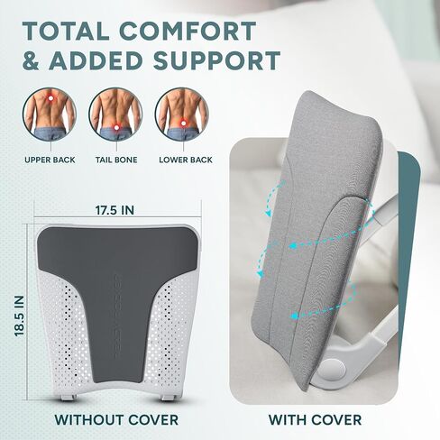 READY ROCKER Deluxe Cloud | Adjustable Ergonomic Portable Rocker | Back Pain Relief & Relaxation | White Rocker & Deluxe Cover | Back & Lumbar Support for Chair | Lightweight & Portable | 3.0 Model in Saudi Arabia