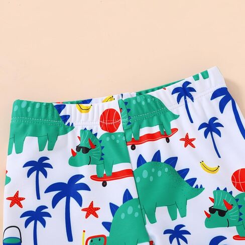 Happy Town Toddler Boys Swimsuits Rashguard Sets Long Sleeve Swim Shirt Trunk Bathing Suits Swimwear Summer Outfits Clothes in Kuwait