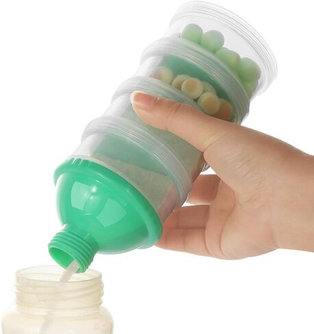 Accmor Formula Dispenser On The Go, 4 Compartments Stackable Formula Container for Travel, Baby Milk Powder Kids Snack Container, BPA Free ﻿ in Saudi Arabia