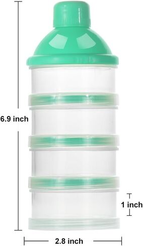 Accmor Formula Dispenser On The Go, 4 Compartments Stackable Formula Container for Travel, Baby Milk Powder Kids Snack Container, BPA Free ﻿ in Saudi Arabia
