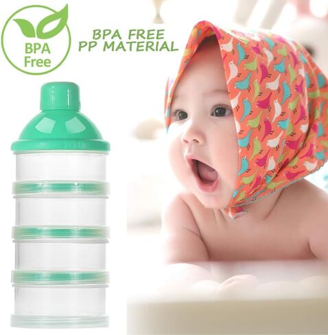 Accmor Formula Dispenser On The Go, 4 Compartments Stackable Formula Container for Travel, Baby Milk Powder Kids Snack Container, BPA Free ﻿ in Saudi Arabia