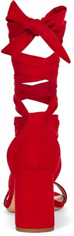 GENSHUO Women's Chunky High Heels Lace Up Strappy Block Sandals Open Toe Sexy Dress Heel Comfortable Prom Wedding Homecoming Party Graduation Shoes in Saudi Arabia