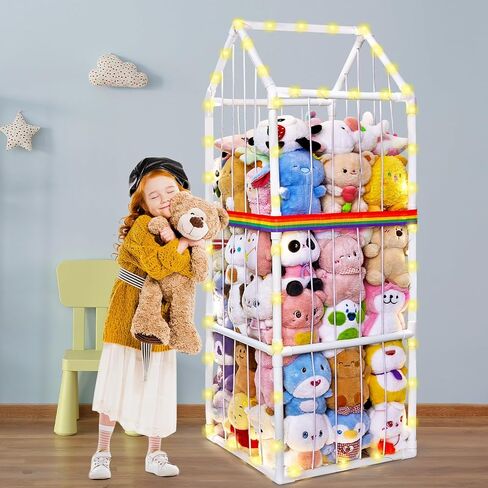 Unicorn Castle Plushies Toy Storage Organizer PVC Stuffed Animals Holder Kids Playroom Nursery Shelf in Saudi Arabia