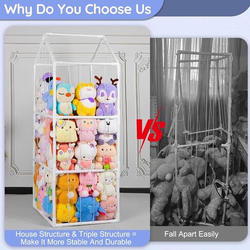 Unicorn Castle Plushies Toy Storage Organizer PVC Stuffed Animals Holder Kids Playroom Nursery Shelf in Saudi Arabia