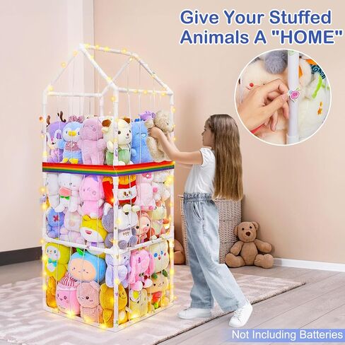Unicorn Castle Plushies Toy Storage Organizer PVC Stuffed Animals Holder Kids Playroom Nursery Shelf in Saudi Arabia