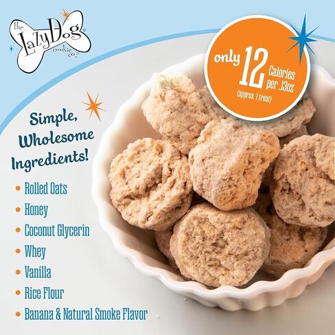 The Lazy Dog Cookie Co. Lazy Dog Mutt Mallows حلوى مخبوزة ناعمة للكلاب، حلوى الفانيليا المحمصة الأصلية 5 أونصة - عبوة من قطعتين مختومة بأمان in Kuwait