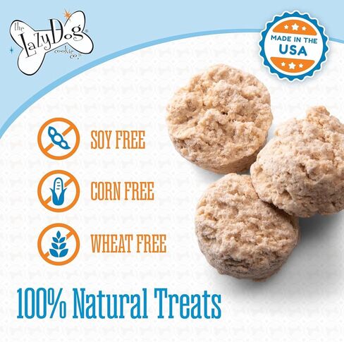 The Lazy Dog Cookie Co. Lazy Dog Mutt Mallows حلوى مخبوزة ناعمة للكلاب، حلوى الفانيليا المحمصة الأصلية 5 أونصة - عبوة من قطعتين مختومة بأمان in Kuwait