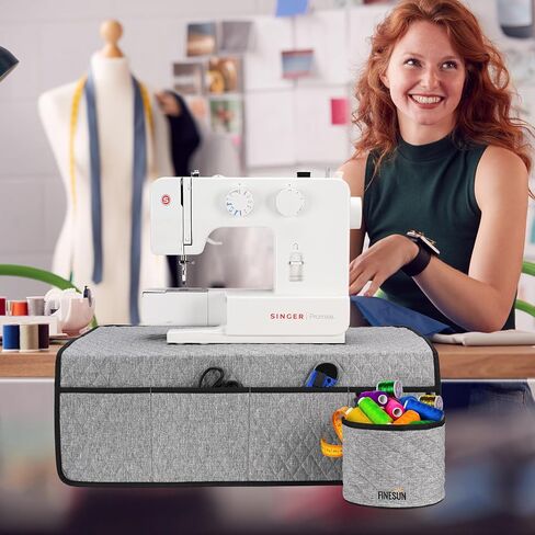 2in1 Sewing Machine Accessories, Includes Sewing Machine Dust Cover and Mat for Brother, Singer, Bernina and Most Machines Grey in Kuwait