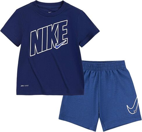 طقم تي شيرت وسروال قصير برسومات Dri-FIT من Nike للأولاد الصغار (للرضع) in Kuwait