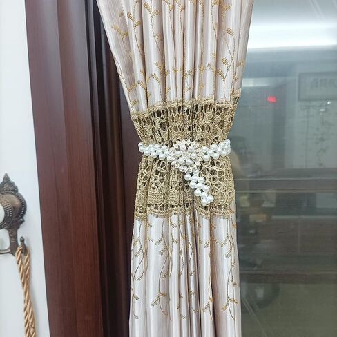 4 قطع من الخرز الأبيض للستائر المرنة (إبزيم ذهبي على شكل فراشة) لستائر ديكور المنزل والمكتب in Saudi Arabia