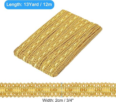 uxcell 13 Yard Gimp Braid Trim 3/4 Inch Polyester Woven Braid Trim Upholstery Trim Decorative Gimp Trim for DIY Crafts Sewing Curtain Slipcover Costume, Beige in Kuwait