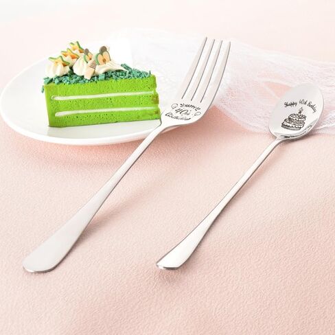 Happy 10th Birthday Gift for Daughter Son Spoon Fork Set for Brother Sister 10 Yrs Old Birthday Gifts for Friends Engraved Fork Spoon for Boys Girls 10 Year Old Birthday Presents for Grandkids in Saudi Arabia