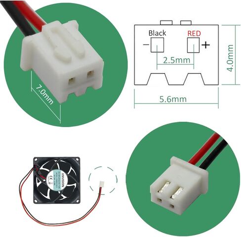 ANVISION 80 مم × 25 مم DC 24V مروحة تبريد بدون فرشاة، محمل كروي مزدوج، 2 دبوس in Kuwait