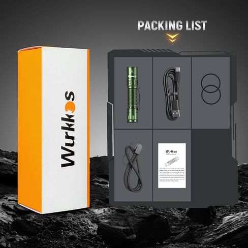 Wurkkos TD02 Led Flashlight, Super Bright Pocket Flashlights Rechargeable,High Lumens Tactical Flashlight EDC Flash Light with Type C Charging Port Tail Switch for Outdoor and Indoor Activities in Saudi Arabia