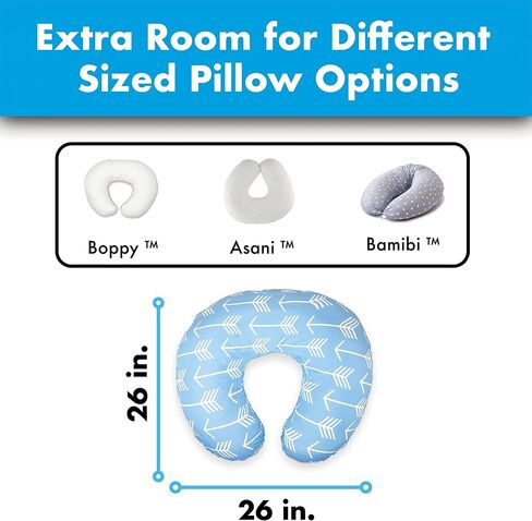 Nursing Pillow Cover | Soft Water Resistant and Machine Washable Fabric | Unisex Grey Elephant Print Design | Great for Breastfeeding and Bottle Feeding Mothers in Saudi Arabia