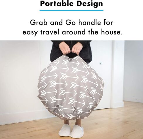 Nursing Pillow Cover | Soft Water Resistant and Machine Washable Fabric | Unisex Grey Elephant Print Design | Great for Breastfeeding and Bottle Feeding Mothers in Saudi Arabia