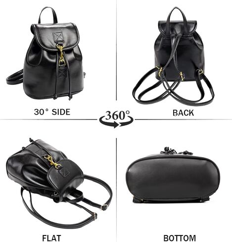 صنويل فاشن شنطة ظهر صغيرة للنساء ناعمة وخفيفة الوزن من الجلد النباتي بشراشيب برباط in Kuwait