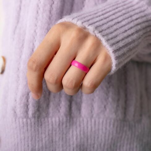 ThunderFit Silicone Wedding Ring for Women - 1 Ring (Rose Gold, 4-4.5 (15.60mm) in Saudi Arabia