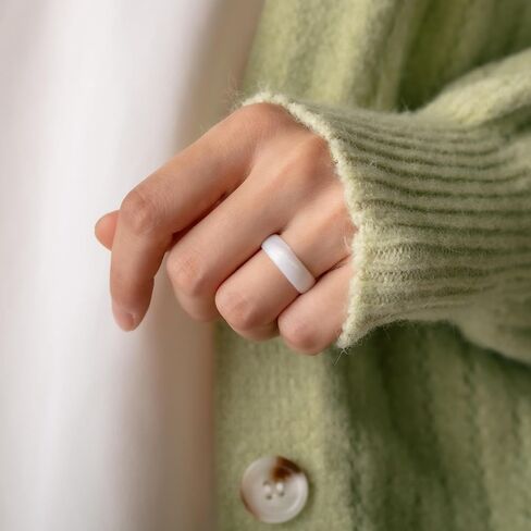 ThunderFit Silicone Wedding Ring for Women - 1 Ring (Rose Gold, 4-4.5 (15.60mm) in Saudi Arabia